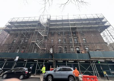 systems scaffolding on building face
